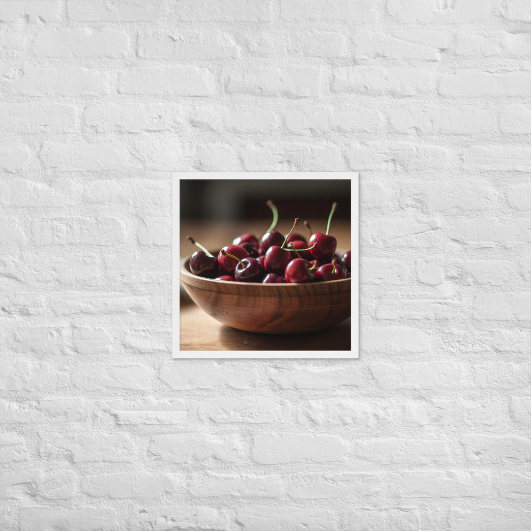 Juicy and Fresh Cherries Framed poster 🤤 from Yumify.AI