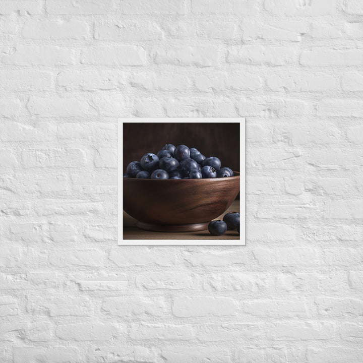 A Bowl of Blueberries Framed poster 🤤 from Yumify.AI