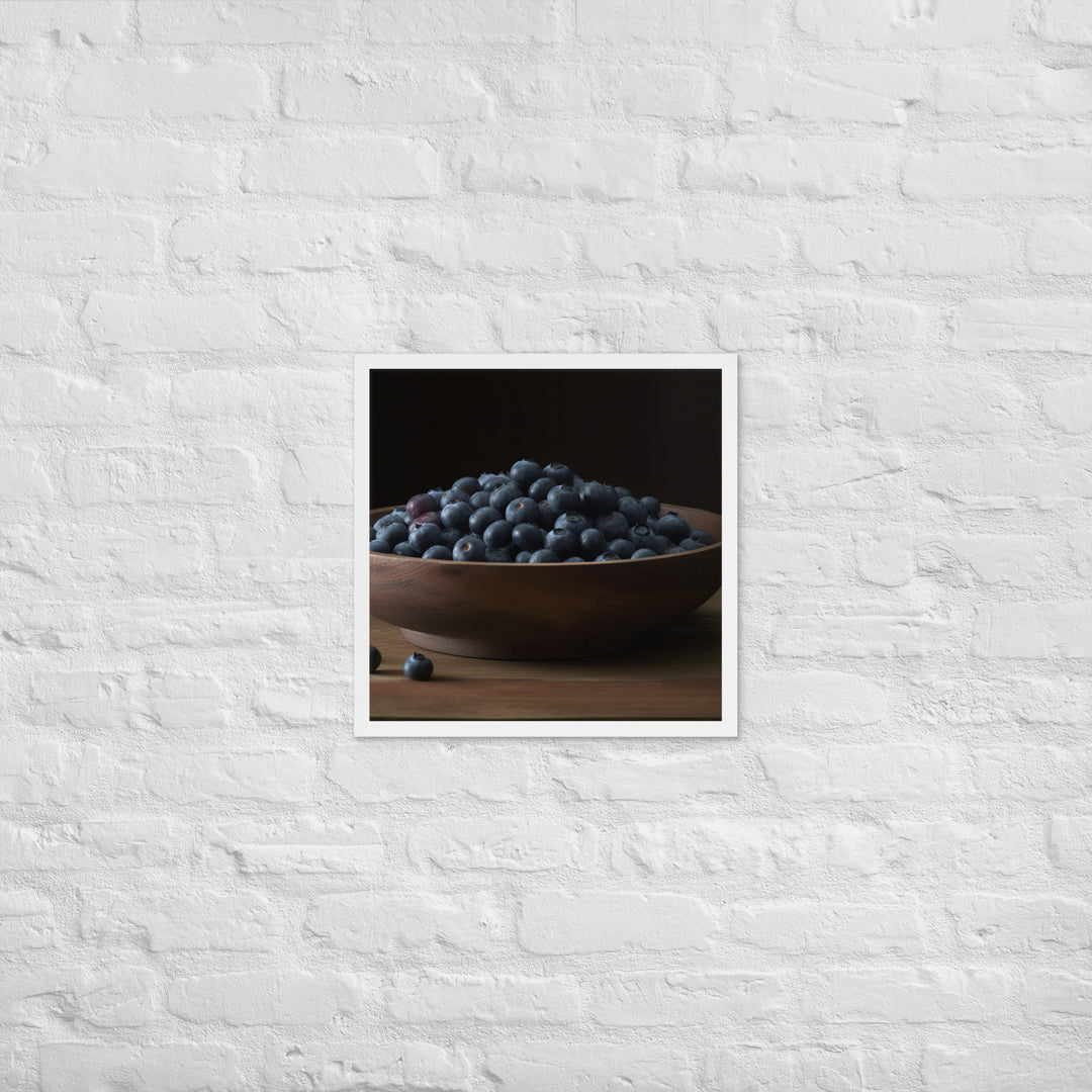 A Bowl of Blueberries Framed poster 🤤 from Yumify.AI