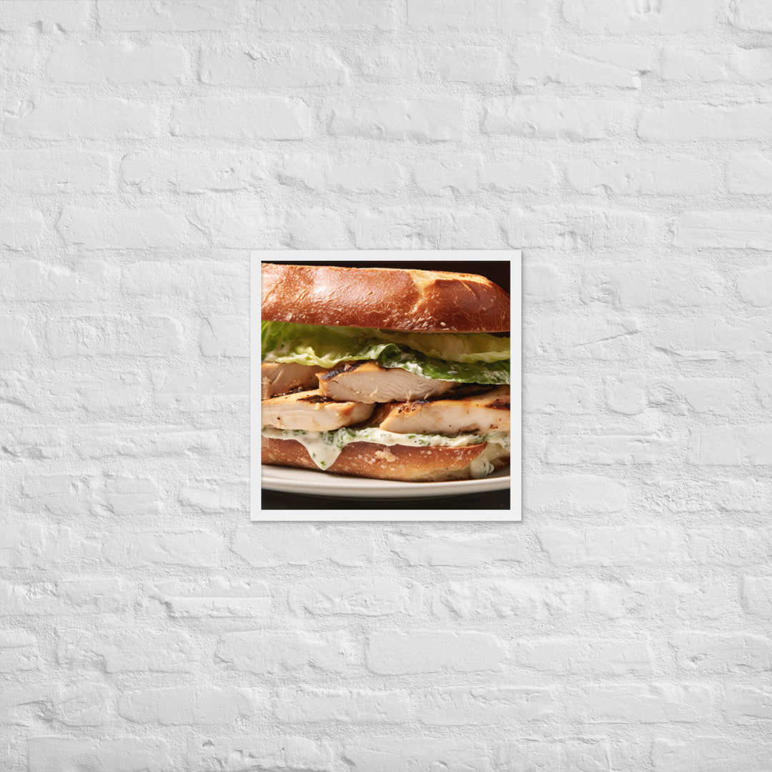 Chicken Caesar Sandwich Framed poster 🤤 from Yumify.AI