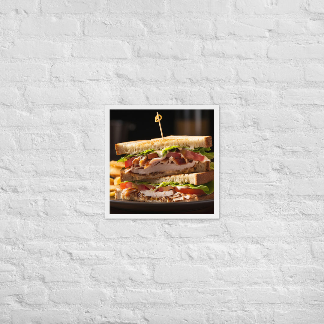 Triple decker Club sandwich Framed poster 🤤 from Yumify.AI