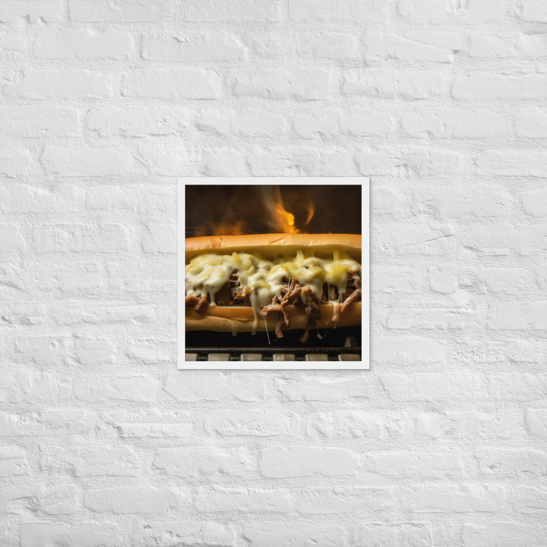 Sizzling Philly Cheesesteak Framed poster 🤤 from Yumify.AI