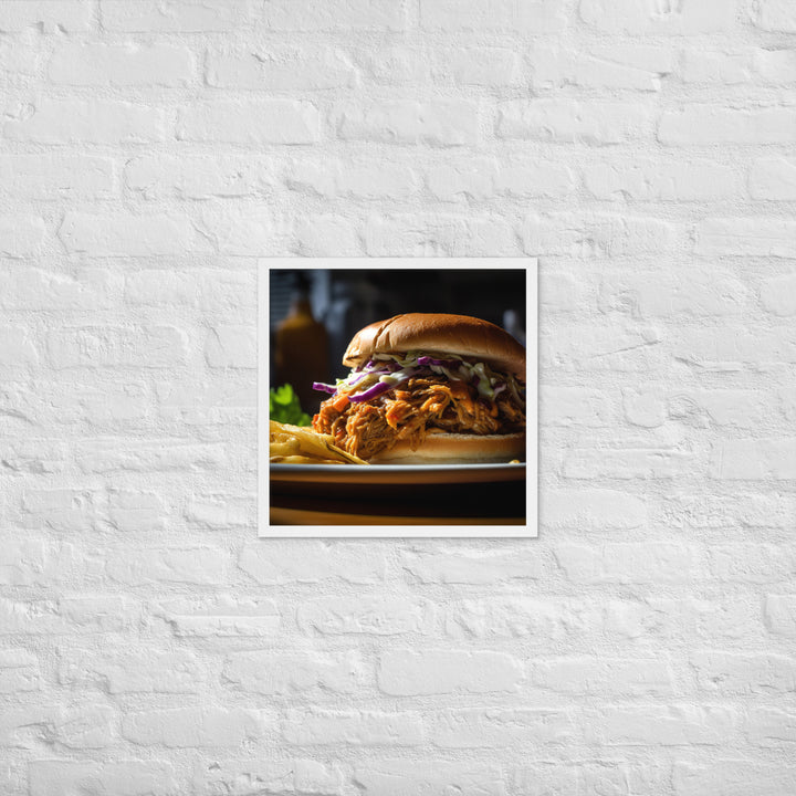 Melt in Your Mouth Pulled Pork Sandwich Framed poster 🤤 from Yumify.AI