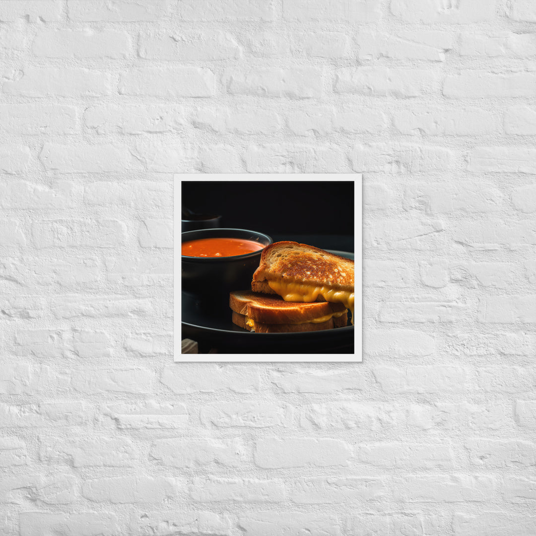 Grilled Cheese with Tomato Soup Framed poster 🤤 from Yumify.AI