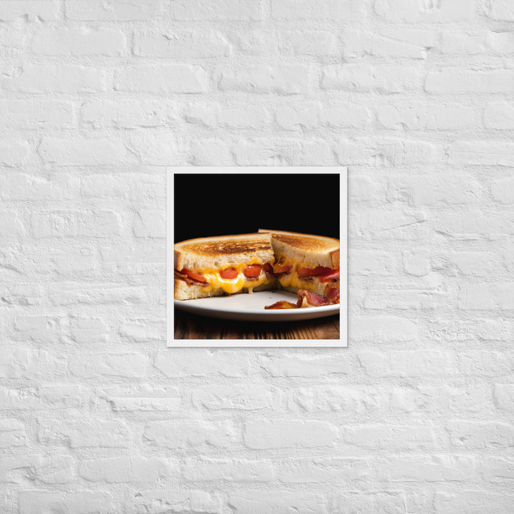 Gourmet Grilled Cheese with Bacon and Tomato Framed poster 🤤 from Yumify.AI