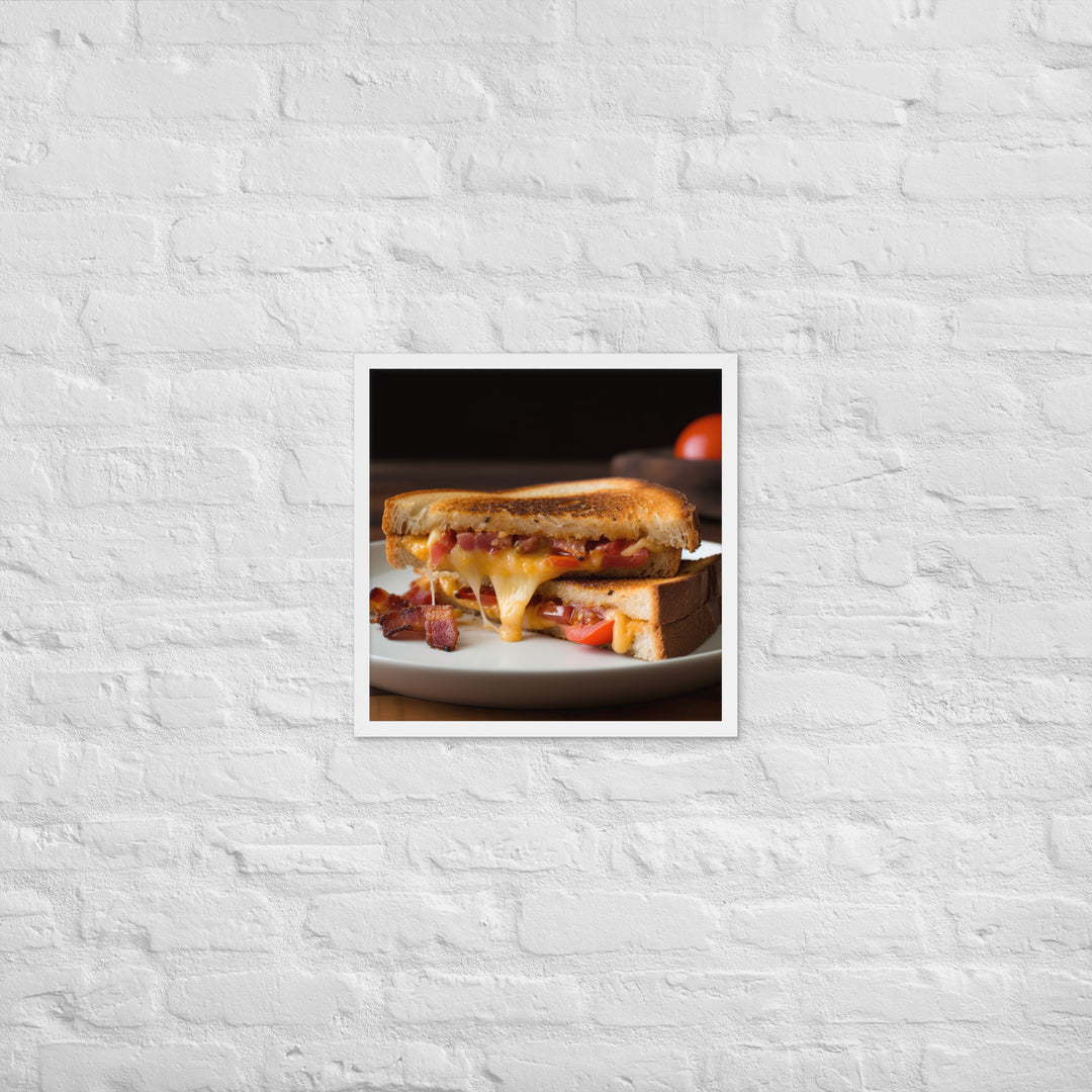 Gourmet Grilled Cheese with Bacon and Tomato Framed poster 🤤 from Yumify.AI