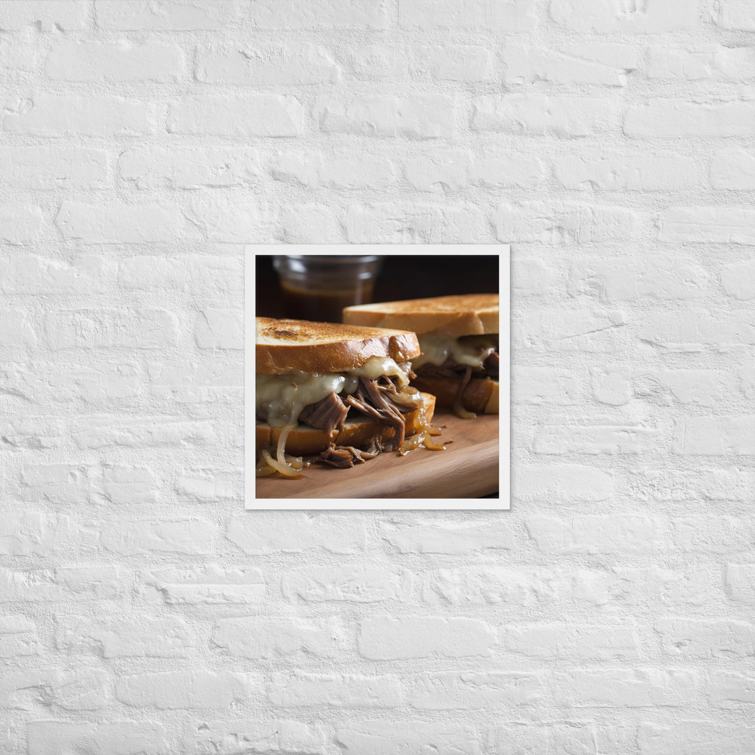 French Dip Sandwich with Caramelized Onions Framed poster 🤤 from Yumify.AI