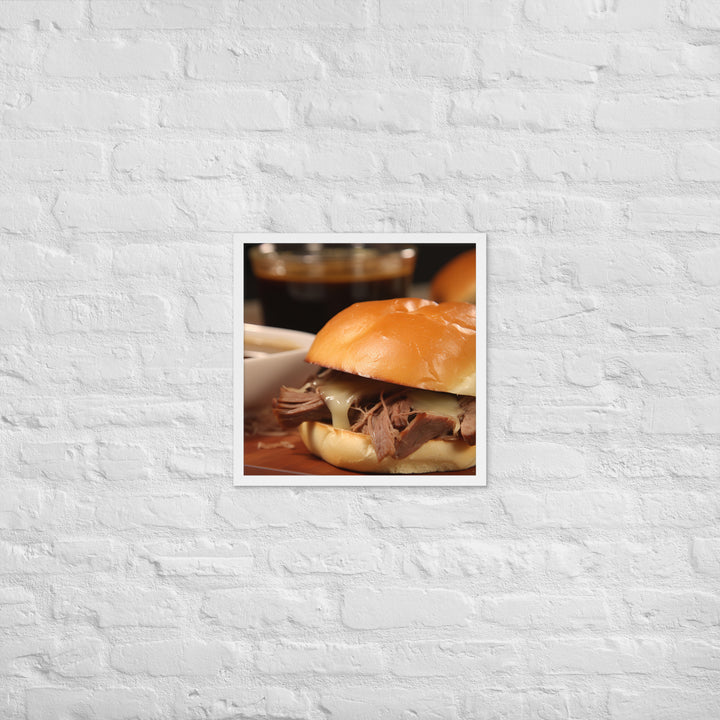 French Dip Sandwich with Au Jus Framed poster 🤤 from Yumify.AI