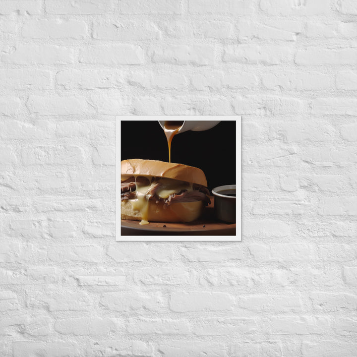 French Dip Sandwich with Au Jus Framed poster 🤤 from Yumify.AI