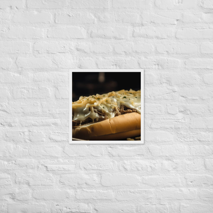 Cheesy Philly Cheesesteak Framed poster 🤤 from Yumify.AI