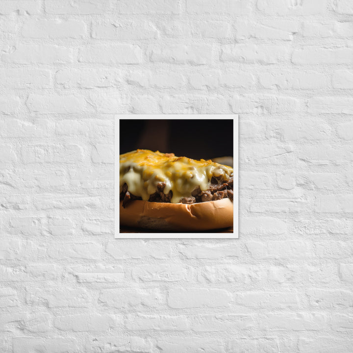 Cheesy Philly Cheesesteak Framed poster 🤤 from Yumify.AI