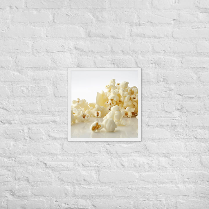 White Cheddar Popcorn Framed poster 🤤 from Yumify.AI