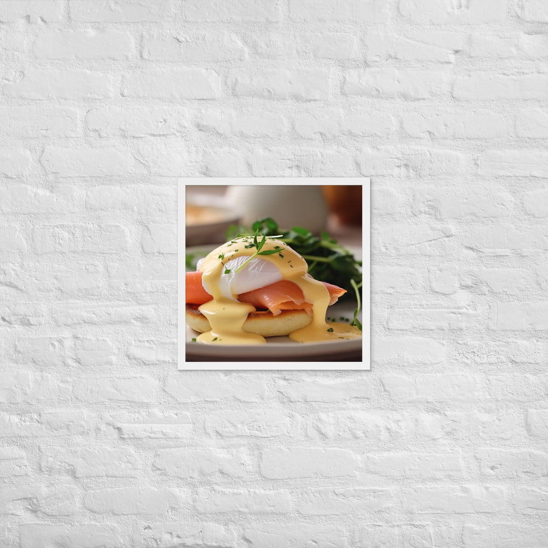 Smoked Salmon Eggs Benedict Framed poster 🤤 from Yumify.AI