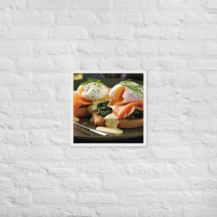 Smoked Salmon Eggs Benedict Framed poster 🤤 from Yumify.AI