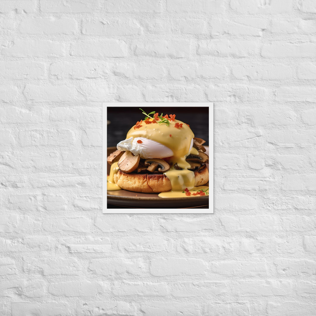 Mushroom and Truffle Eggs Benedict Framed poster 🤤 from Yumify.AI