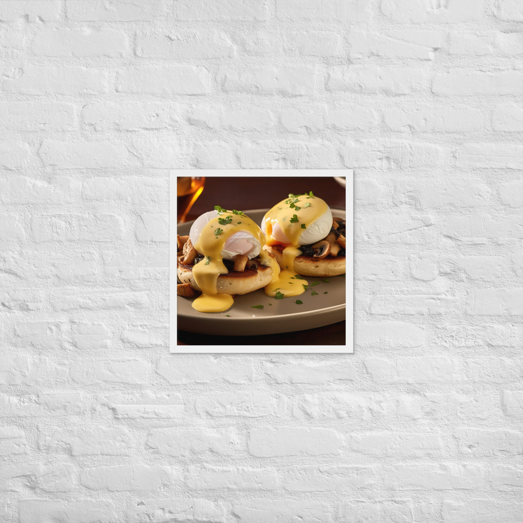 Mushroom and Truffle Eggs Benedict Framed poster 🤤 from Yumify.AI