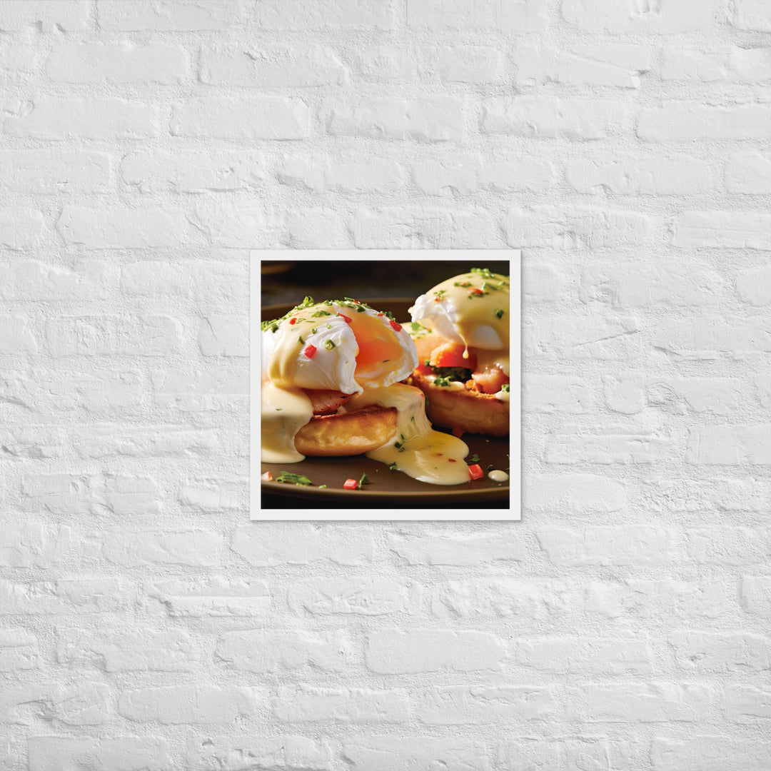 Crab or Lobster Eggs Benedict Framed poster 🤤 from Yumify.AI