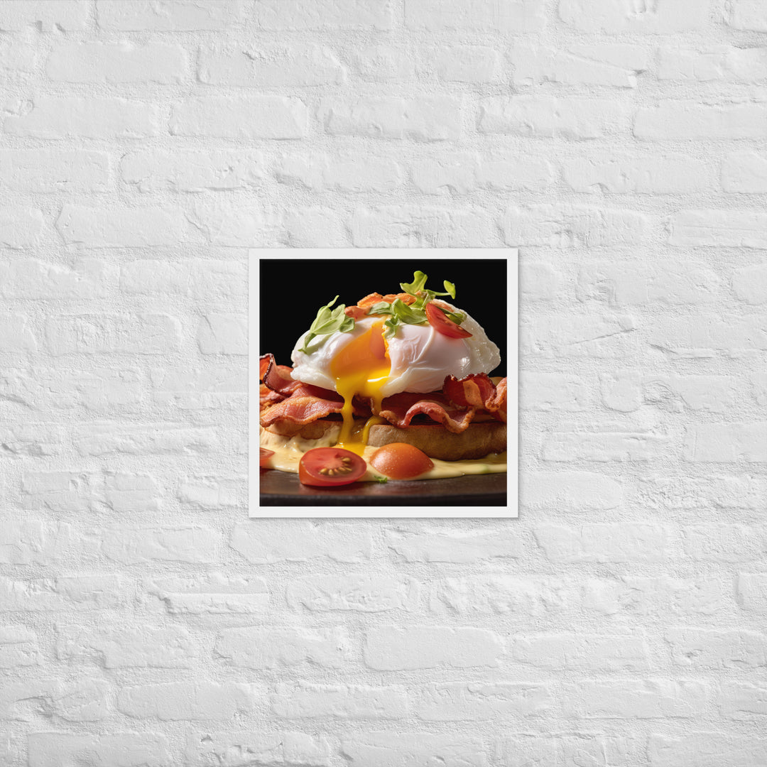 Bacon and Tomato Eggs Benedict Framed poster 🤤 from Yumify.AI