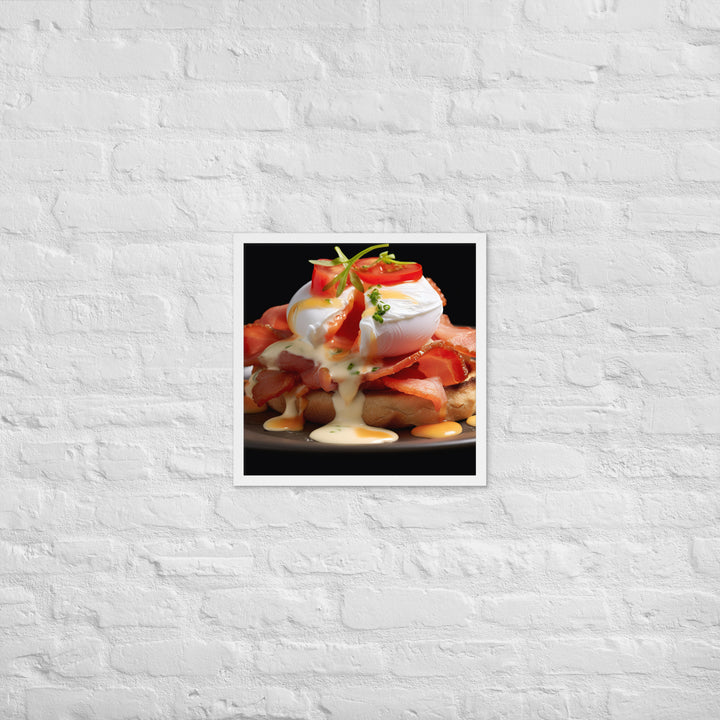 Bacon and Tomato Eggs Benedict Framed poster 🤤 from Yumify.AI