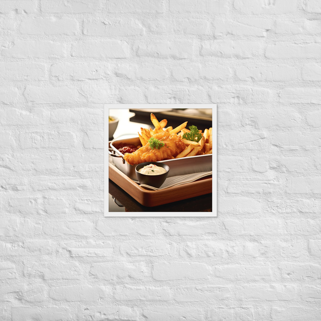 Gourmet Fish and Chips Framed poster 🤤 from Yumify.AI