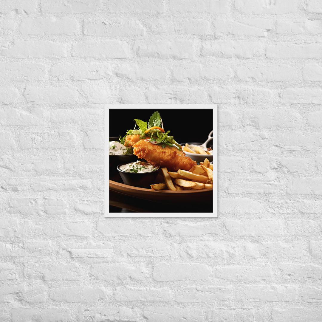 Gourmet Fish and Chips Framed poster 🤤 from Yumify.AI