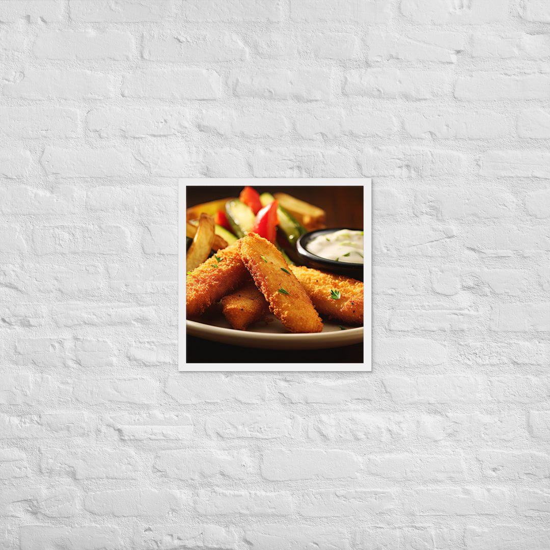 Fish and Zucchini Fries Framed poster 🤤 from Yumify.AI