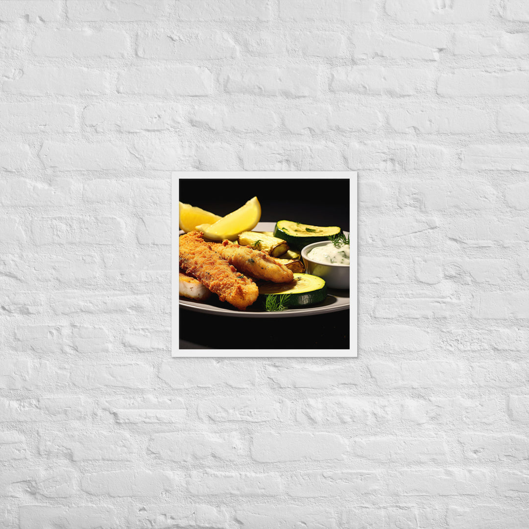 Fish and Zucchini Fries Framed poster 🤤 from Yumify.AI