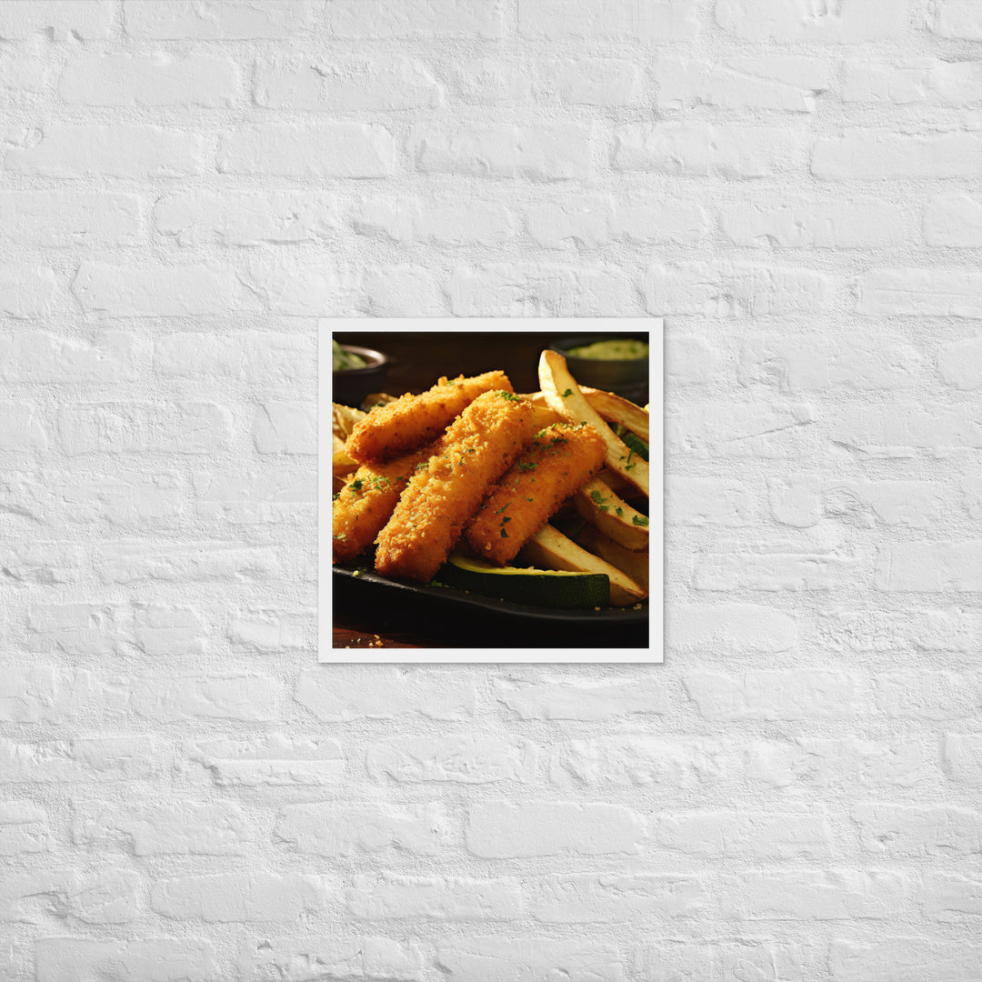 Fish and Zucchini Fries Framed poster 🤤 from Yumify.AI