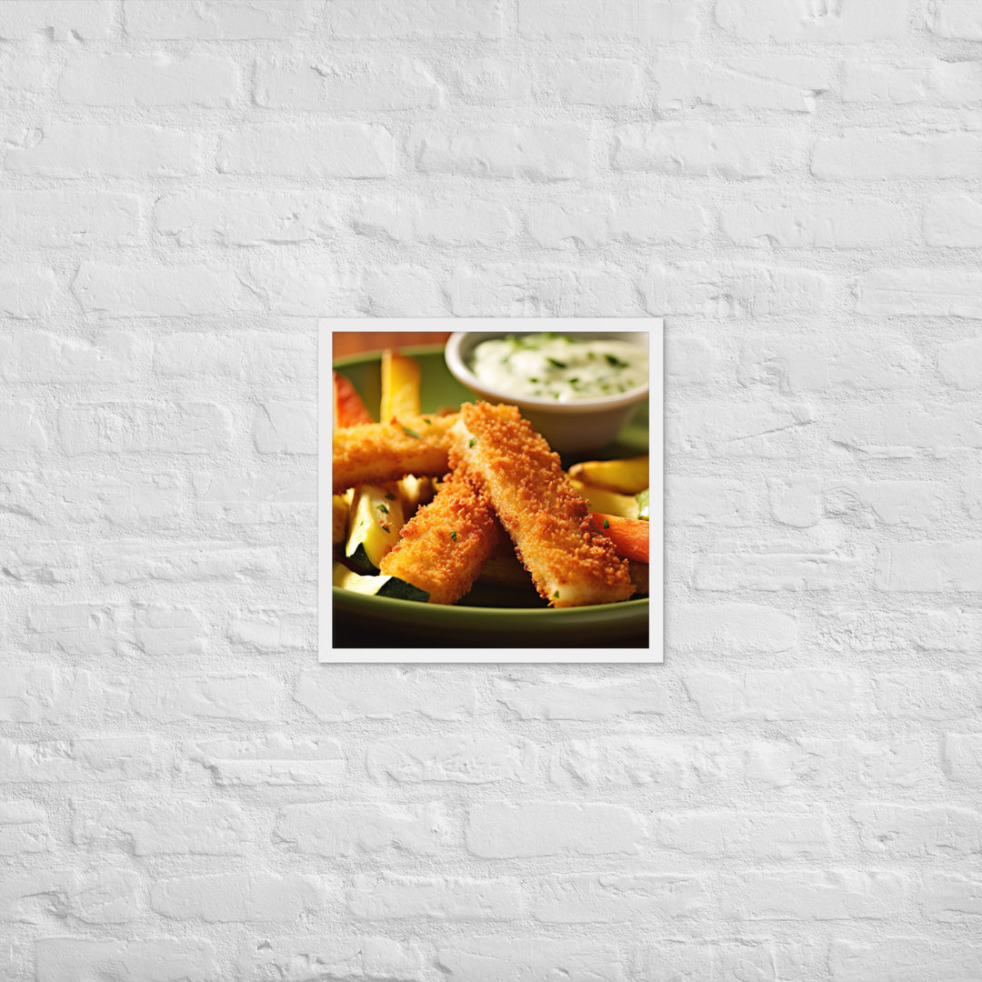 Fish and Zucchini Fries Framed poster 🤤 from Yumify.AI