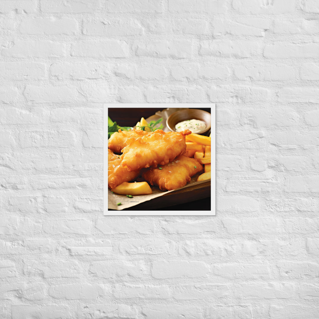 Beer Battered Fish and Chips Framed poster 🤤 from Yumify.AI