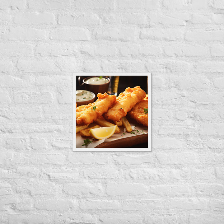 Beer Battered Fish and Chips Framed poster 🤤 from Yumify.AI