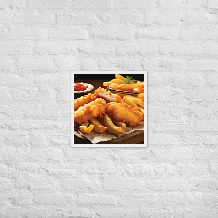 Beer Battered Fish and Chips Framed poster 🤤 from Yumify.AI