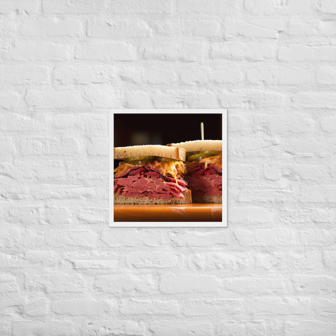 Montreal Smoked Meat Sandwich Framed poster 🤤 from Yumify.AI