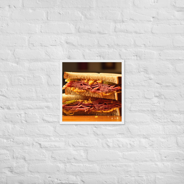 Montreal Smoked Meat Sandwich Framed poster 🤤 from Yumify.AI