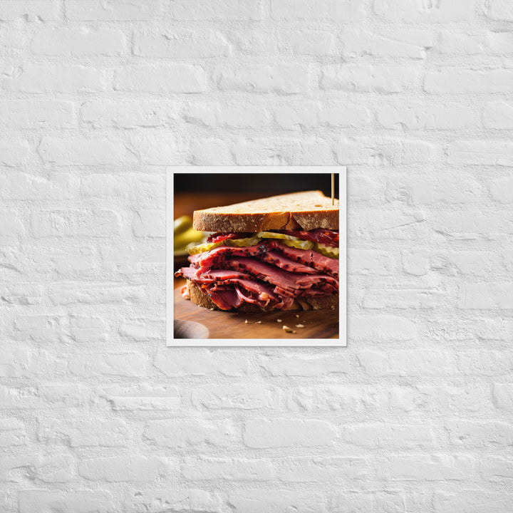 Montreal Smoked Meat Sandwich Framed poster 🤤 from Yumify.AI