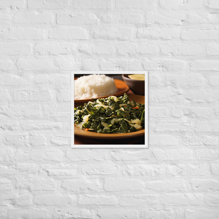 Ugali with Sukuma Wiki Framed poster 🤤 from Yumify.AI