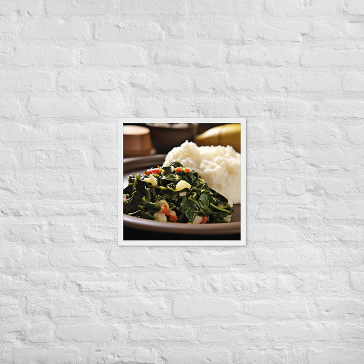 Ugali with Sukuma Wiki Framed poster 🤤 from Yumify.AI