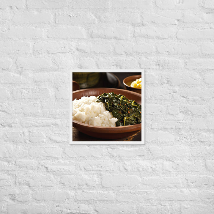 Ugali with Sukuma Wiki Framed poster 🤤 from Yumify.AI