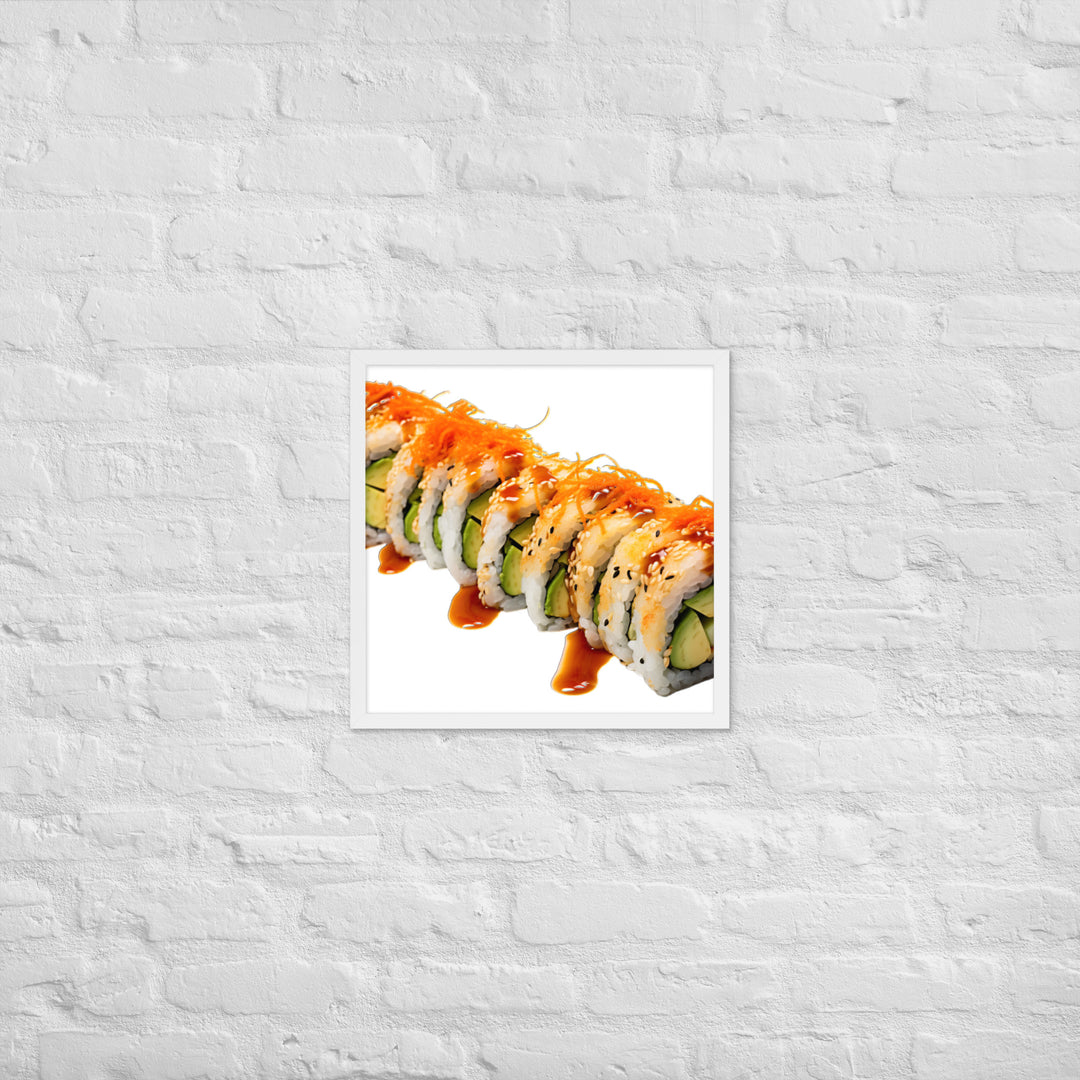 Vibrant Dragon Roll Sushi Framed poster 🤤 from Yumify.AI