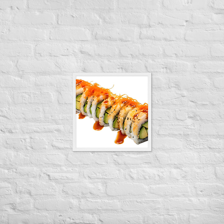 Vibrant Dragon Roll Sushi Framed poster 🤤 from Yumify.AI