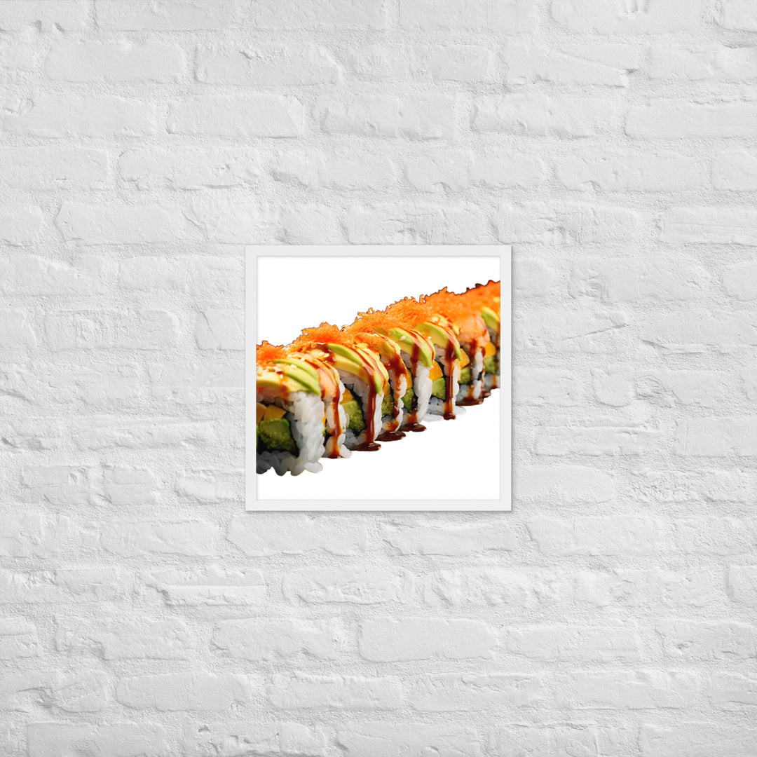 Vibrant Dragon Roll Sushi Framed poster 🤤 from Yumify.AI