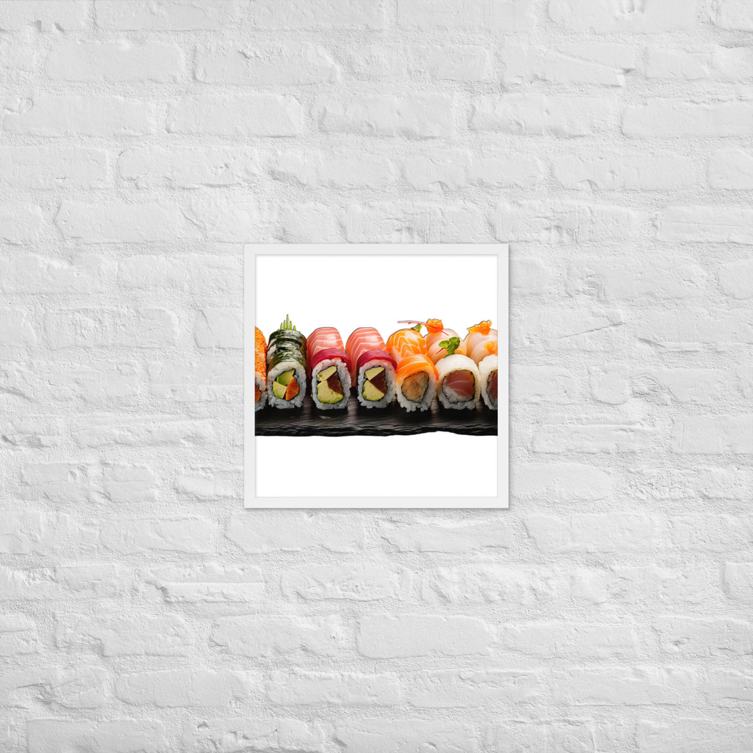 Exquisite Maki Sushi Assortment Framed poster 🤤 from Yumify.AI