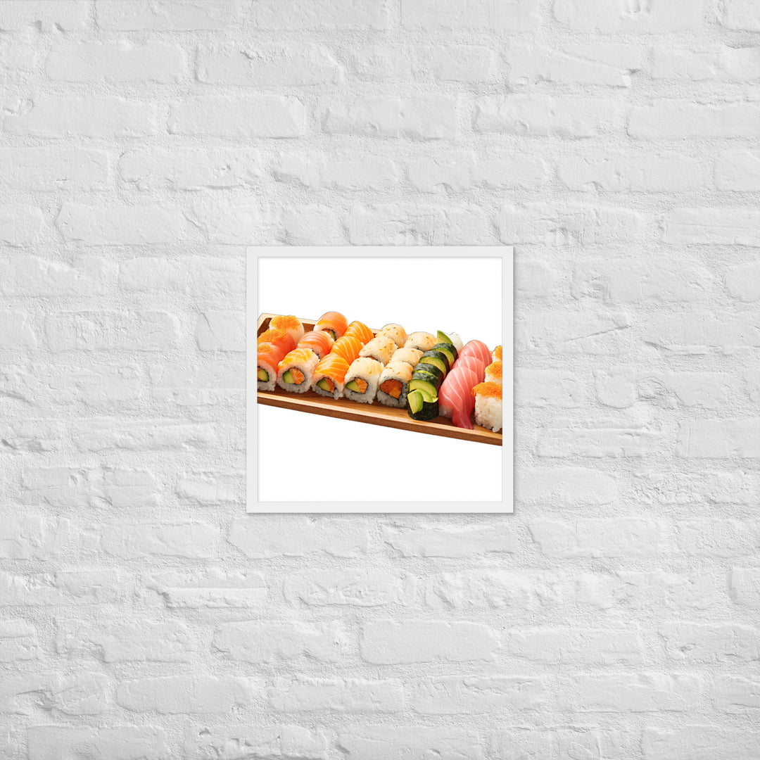 Exquisite Maki Sushi Assortment Framed poster 🤤 from Yumify.AI