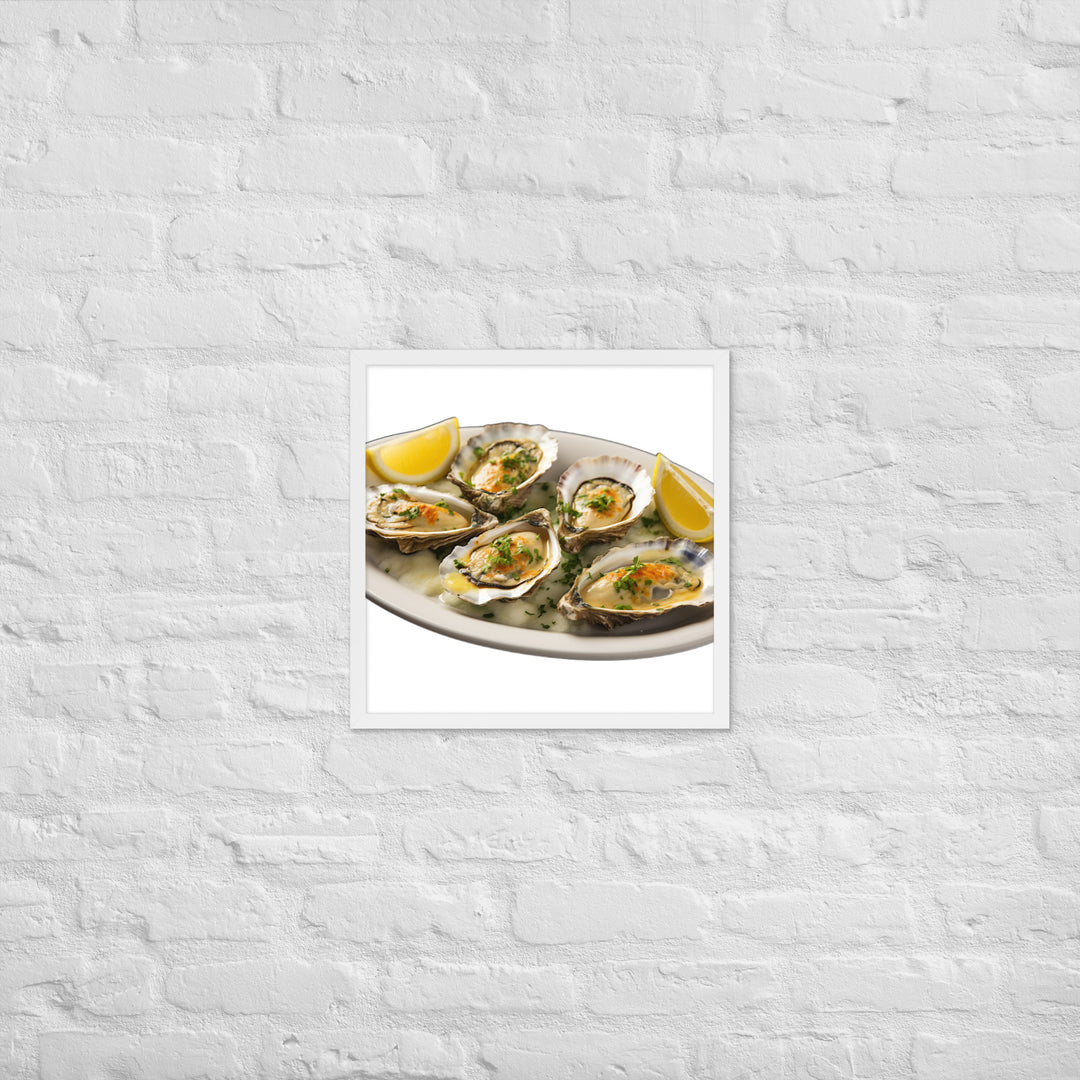 Grilled Oysters with Garlic Butter Framed poster 🤤 from Yumify.AI