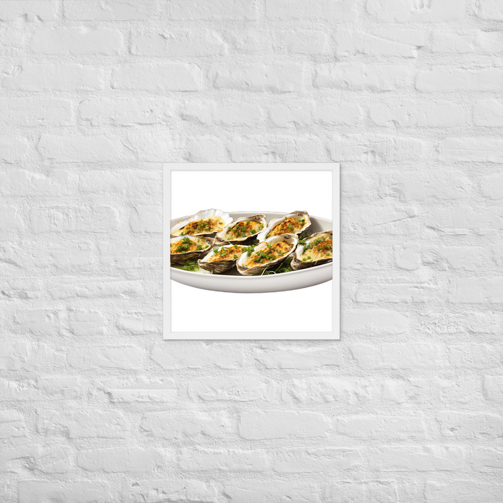 Grilled Oysters with Garlic Butter Framed poster 🤤 from Yumify.AI