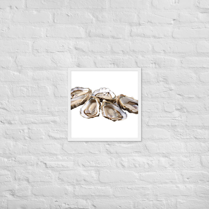 Fresh Raw Oysters Framed poster 🤤 from Yumify.AI