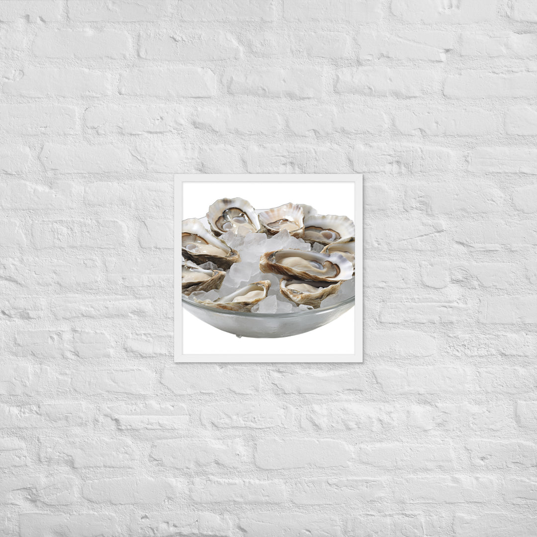 Fresh Raw Oysters Framed poster 🤤 from Yumify.AI