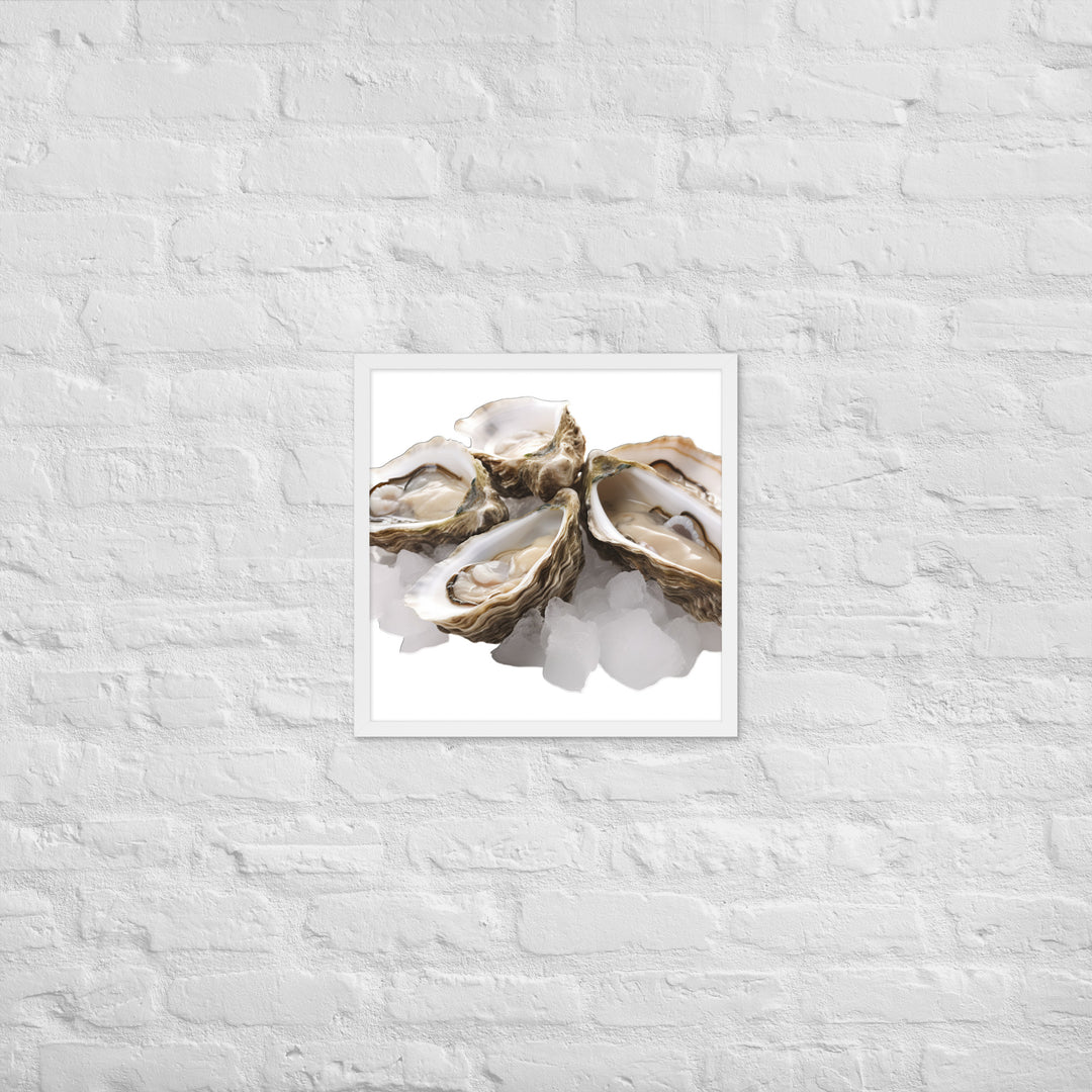 Fresh Raw Oysters Framed poster 🤤 from Yumify.AI