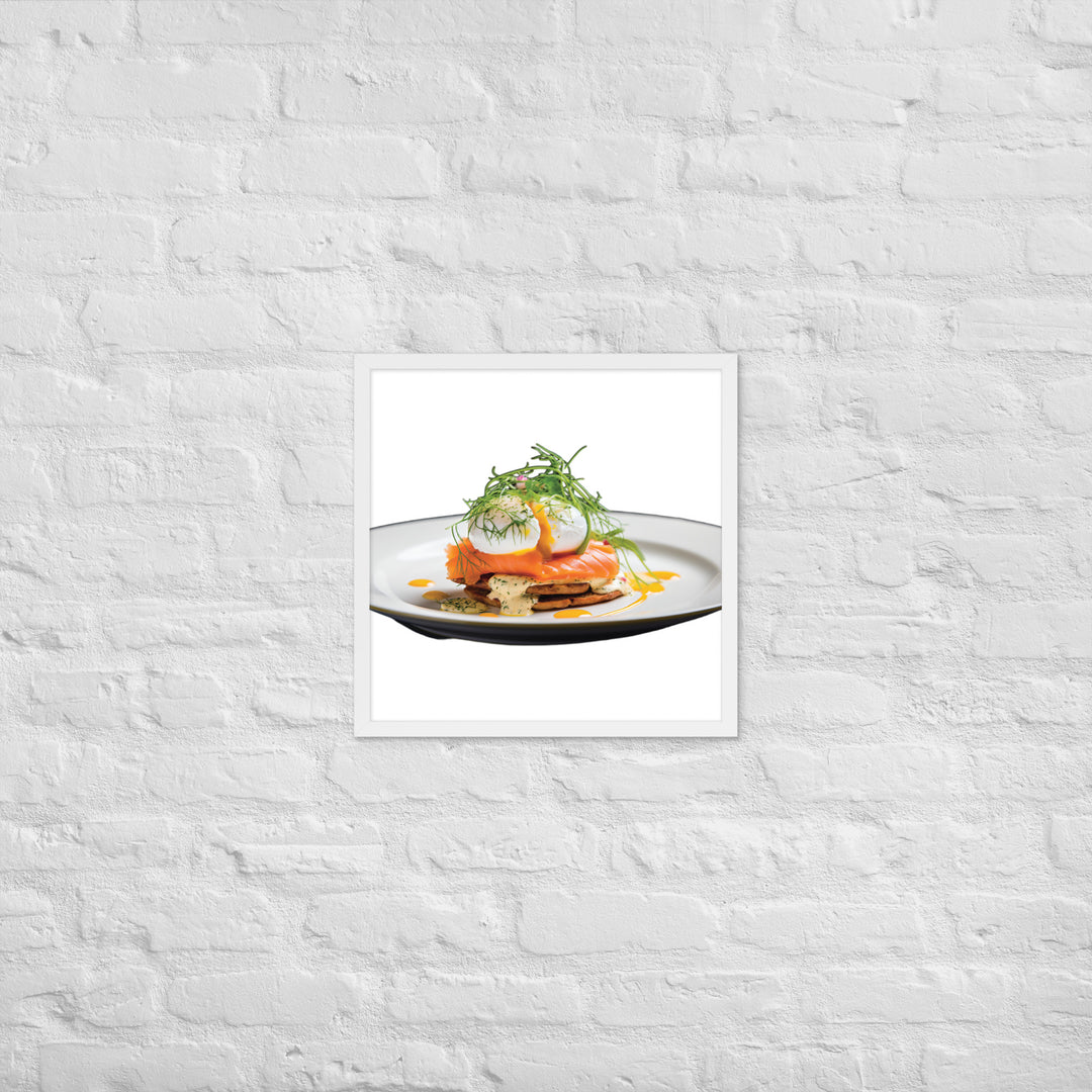 Salmon Eggs Benedict Framed poster 🤤 from Yumify.AI