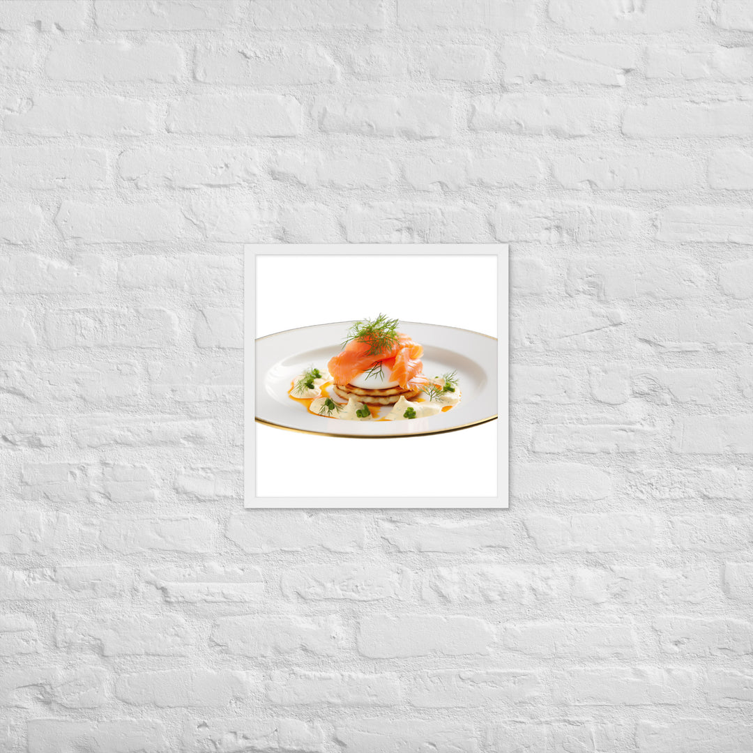 Salmon Eggs Benedict Framed poster 🤤 from Yumify.AI